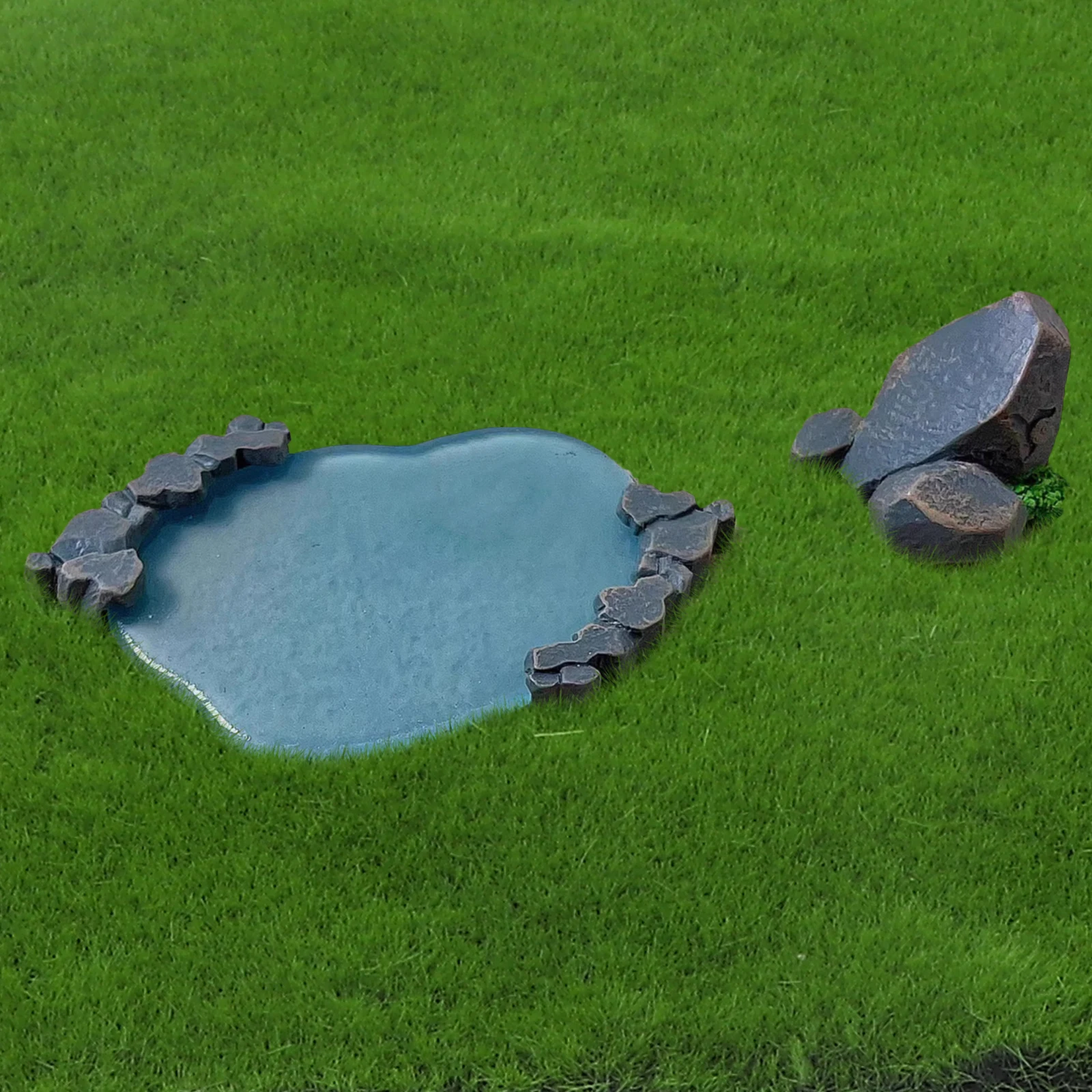 

Simulated Moss Lawn 50cmx50cm Artificial Grass Rug Realistic Floor Mat Fake Pad Green Versatile Use Durable Safe Easy