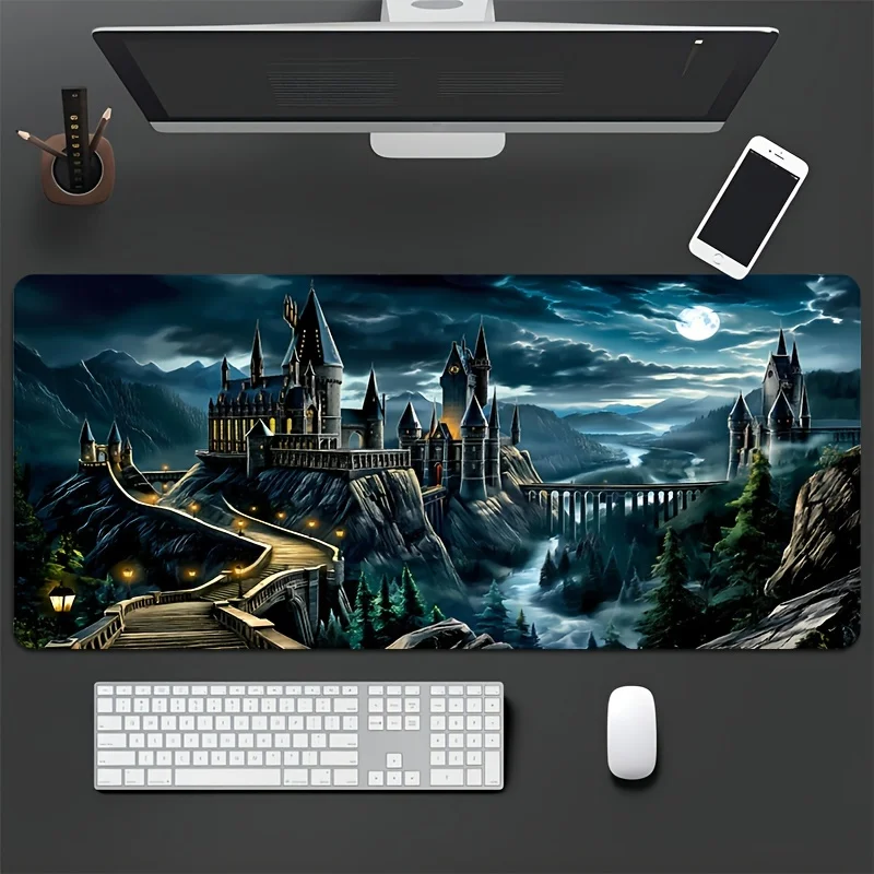 

Enchanted Castle Desk Mat Gaming Accessories Extended Pad Gaming Mats Desk Pad Mousepad Gamer Computer Table 900x400 Office Rug