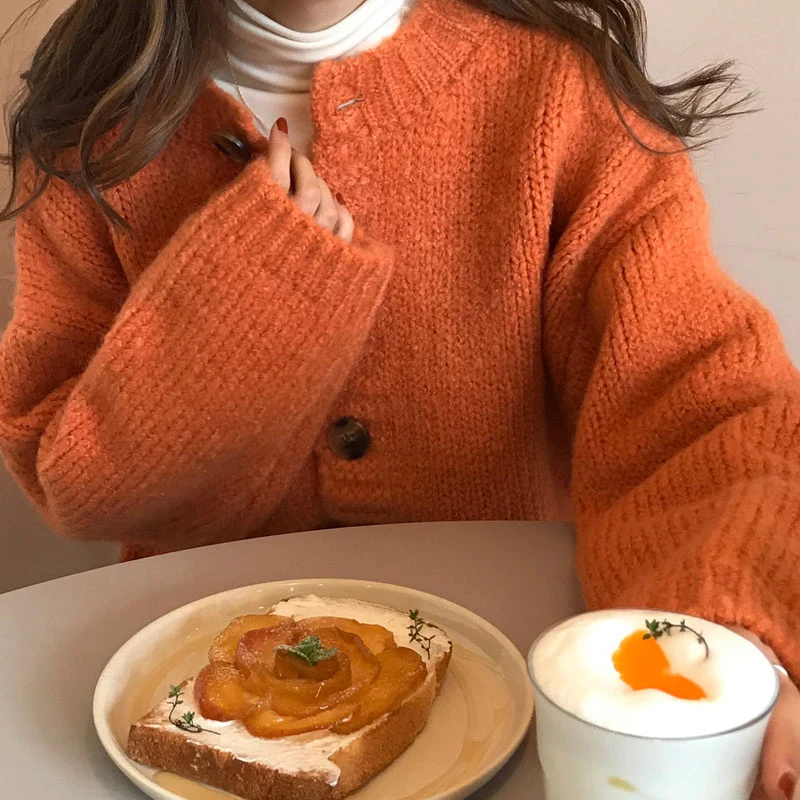 

New Cr Yellow Color Open Cardigan Sweater Women Loose Outerwear Gentle Sle 2023 Spring Autumn Knitted Jaet Women