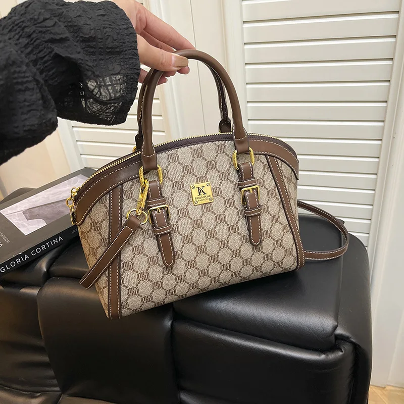 

​ 2025 S/S Women's Large Capacity Tote Bag, Genuine Leather Multi-way Shoulder Crossbody Purse, Vintage Chic Work Bag for Office