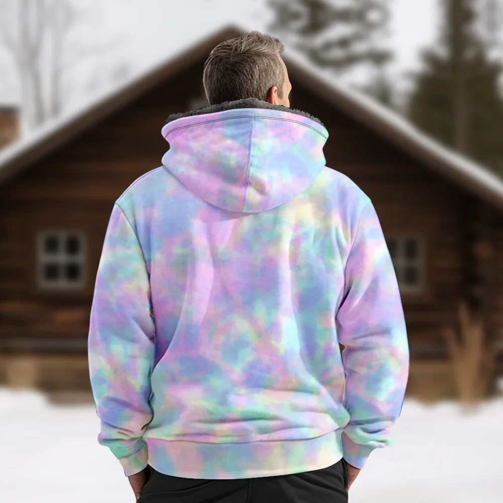 Men's Winter Jackets Coats,Tie Dye Pattern Cotton Clothes Overcoat Warm HOLIDAY Shopping