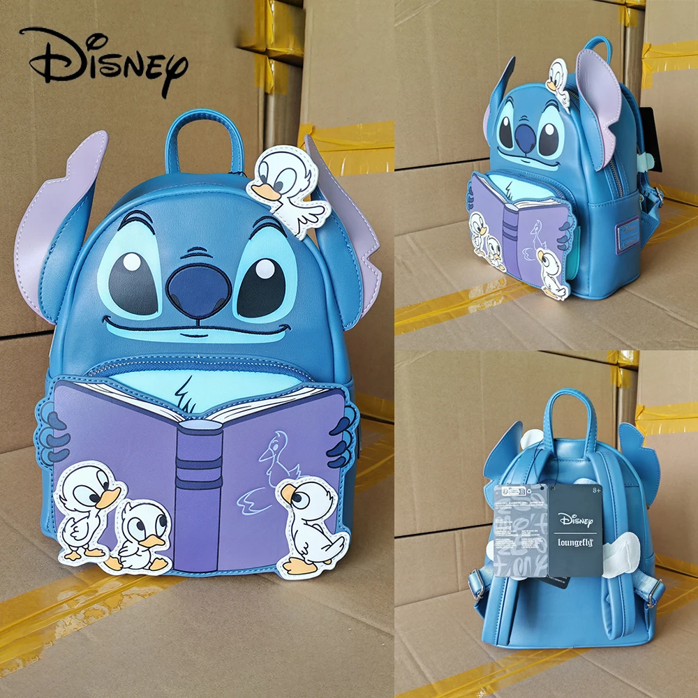 

Genuine Disney Loungefly Stitch Donald Duck Cartoon Summer Travel Backpack Double Shoulder Backpack For Girlfriend Birthday Gift