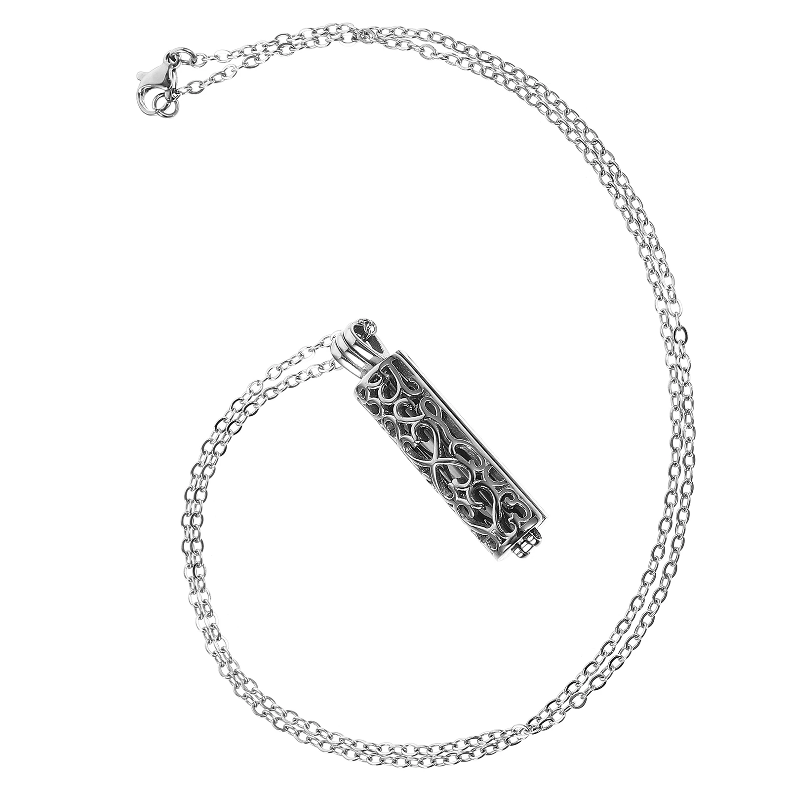 

Stainless Steel Clear Glass Urn Necklace for Ashes Memorial Pendant Keepsake Human Pet Cremation Jewelry Lightweight Durability