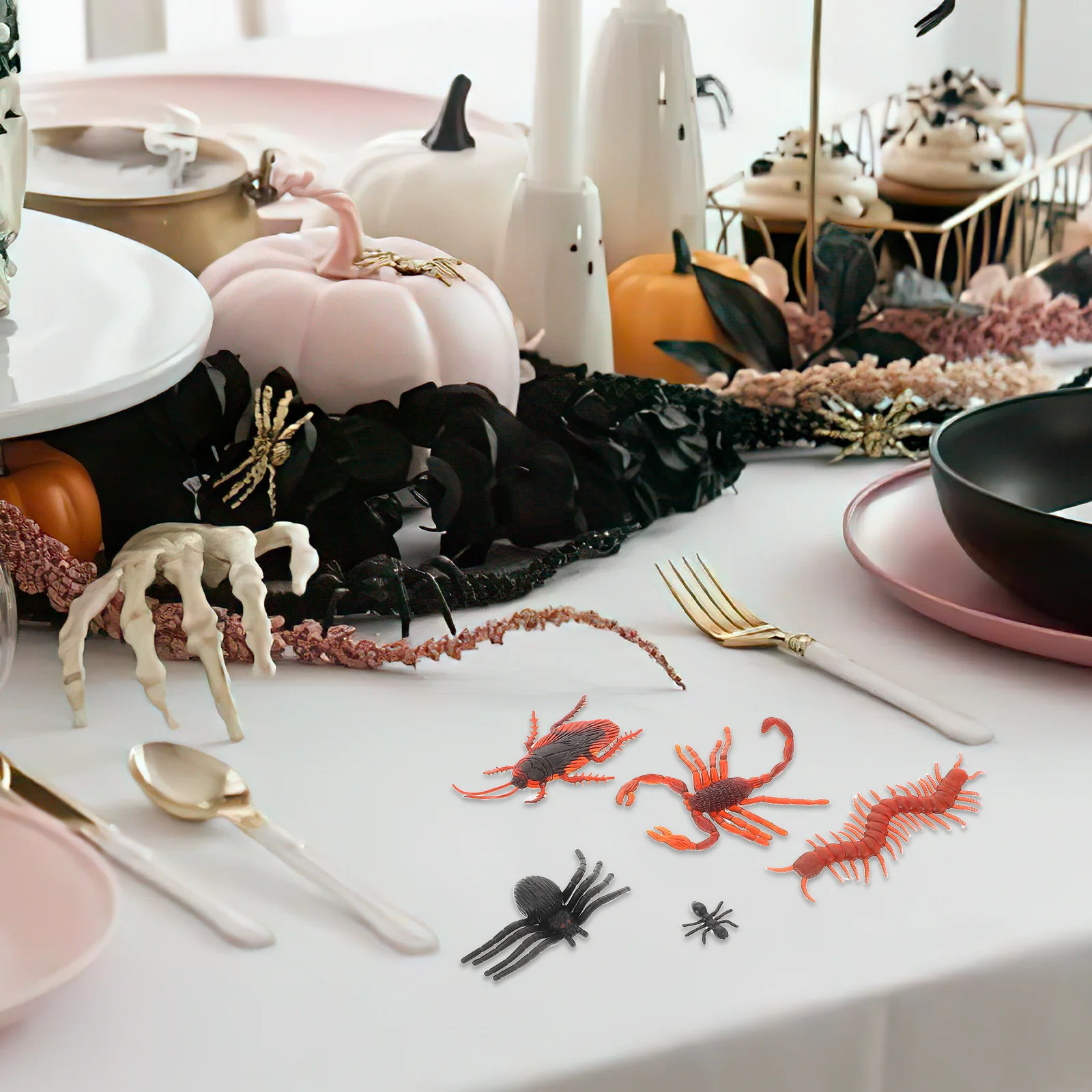 50 قطعة من الحشرات البلاستيكية المتينة لعيد كذبة أبريل المزح أبو بريص لعبة المزحة لعبة الهالوين المزحة محاكاة أبو بريص