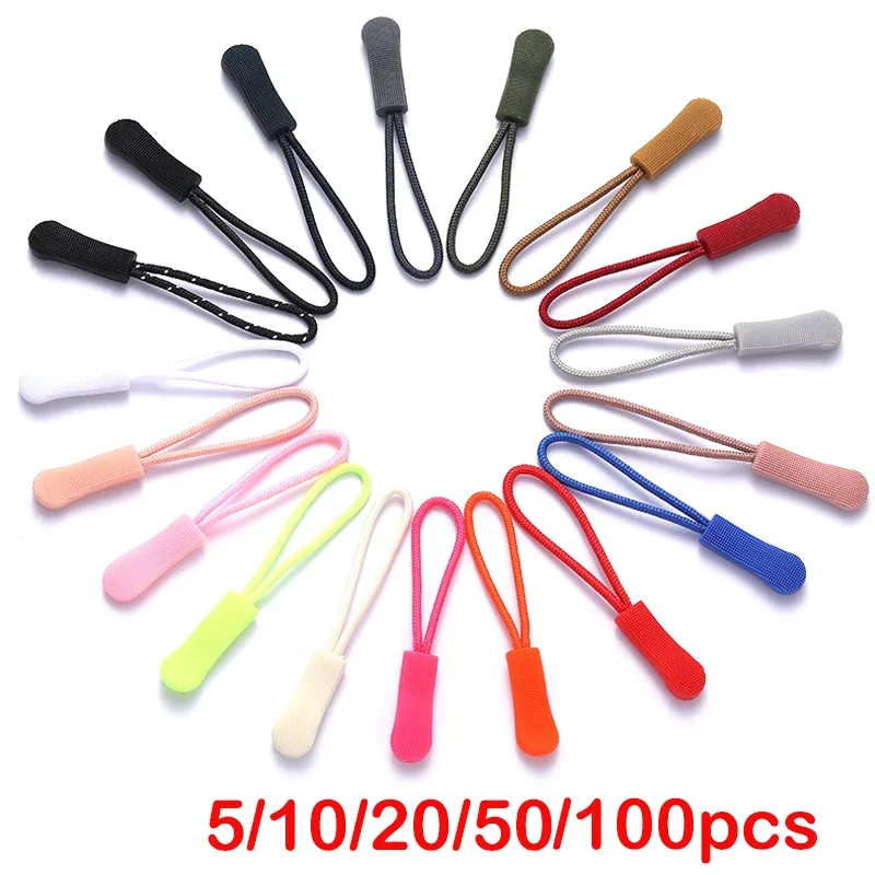 Zipper Pull Puller End Fit Rope Tag Replacement Clip Broken Buckle Fixer Zip Cord Tab Travel Bag Suitcase Tent