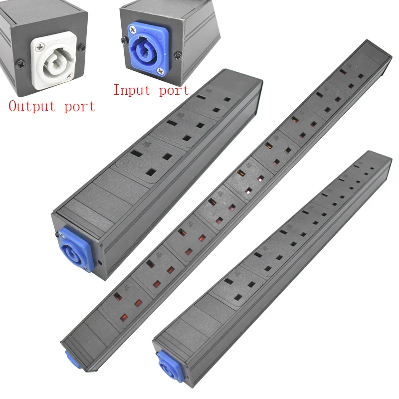 PDU Power Strips Schuko Powerlink box Power amplifier audio 3P Aviation plug  UK PLUG 2-9 AC SOCKET