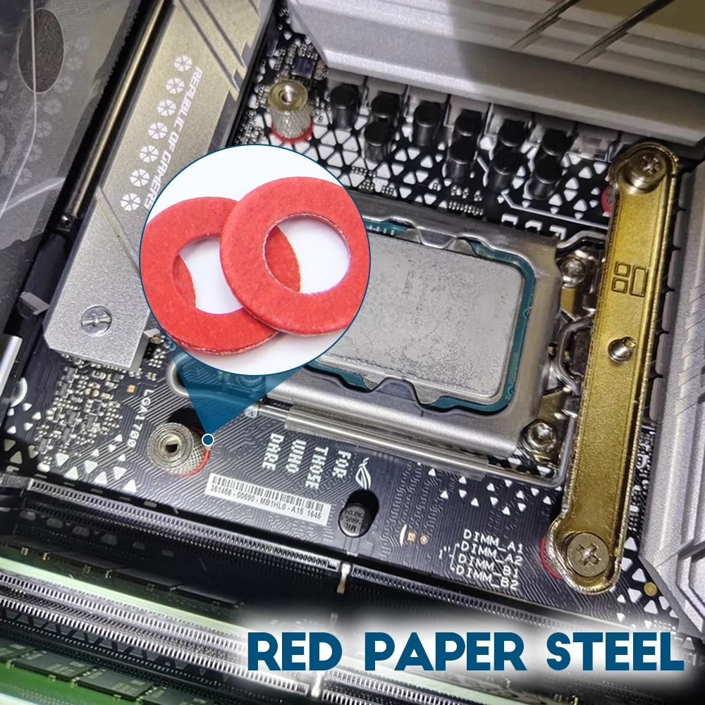Red Steel Paper Flat Washer M3 M4 M5 M6 M8 Insulation Fiber Plain Gasket Ring for Computer Case Motherboard