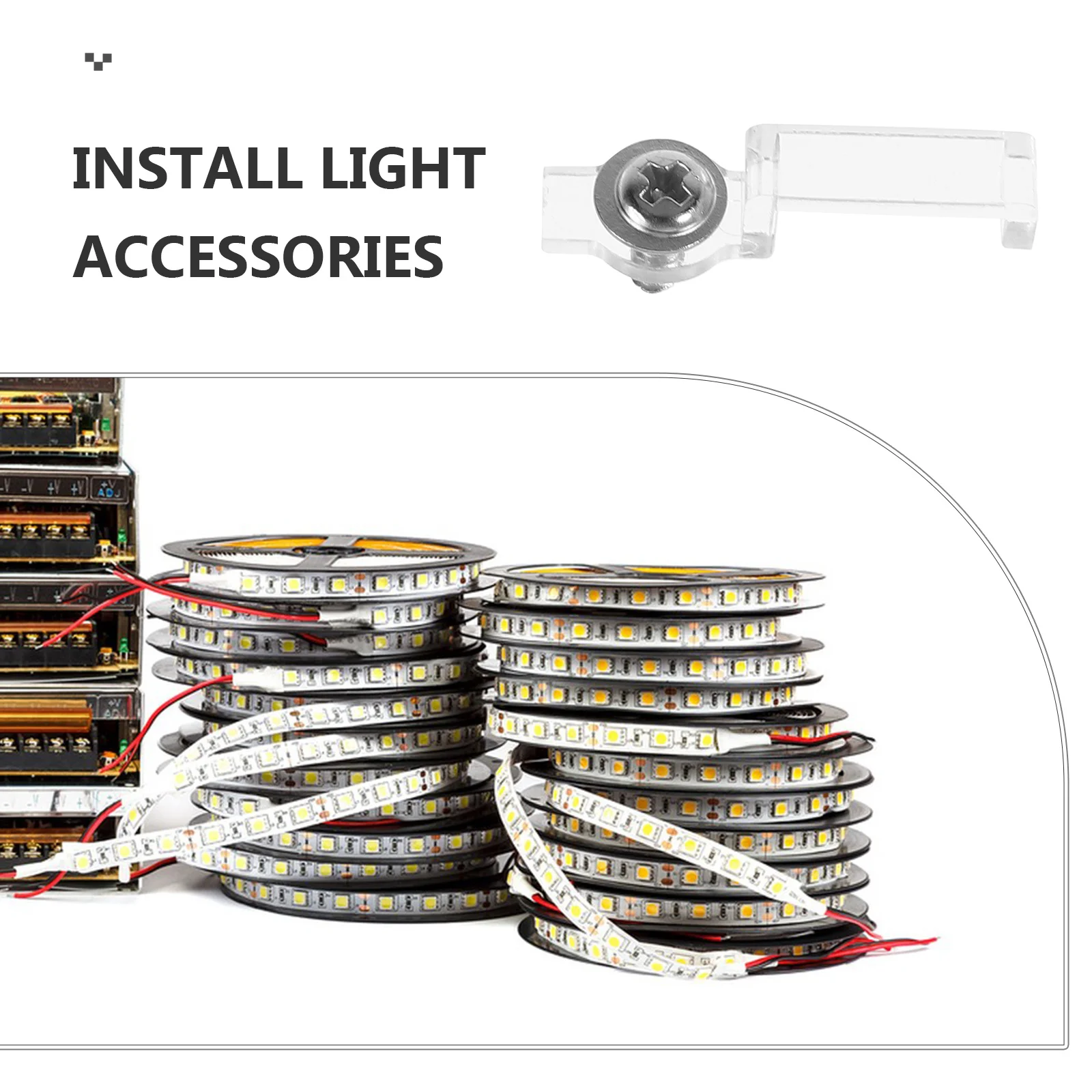 

100Pcs LED Light Clips 10mm Light Strip Mounting Brackets One Side Fixing Clips for LED Strip Lighting Accessories