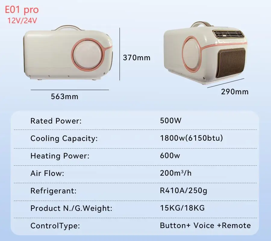 New Launch 12v 24v Portable Air Conditioner Mini Air Conditioning No Water Real Air Cconditioner Fast Cooling For Camper Car