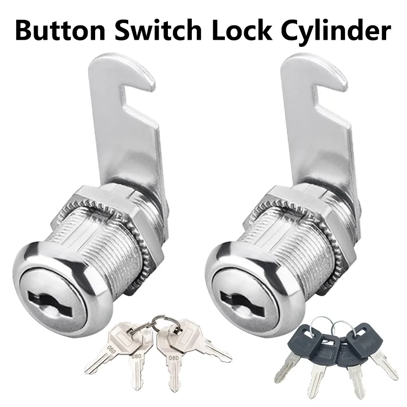 5/20/100SETS Metal Rotary Button Key Switch Push Lock Switch Latching Cylinder Cabinet Security Locker 16mm 20mm 25mm 30mm 35mm