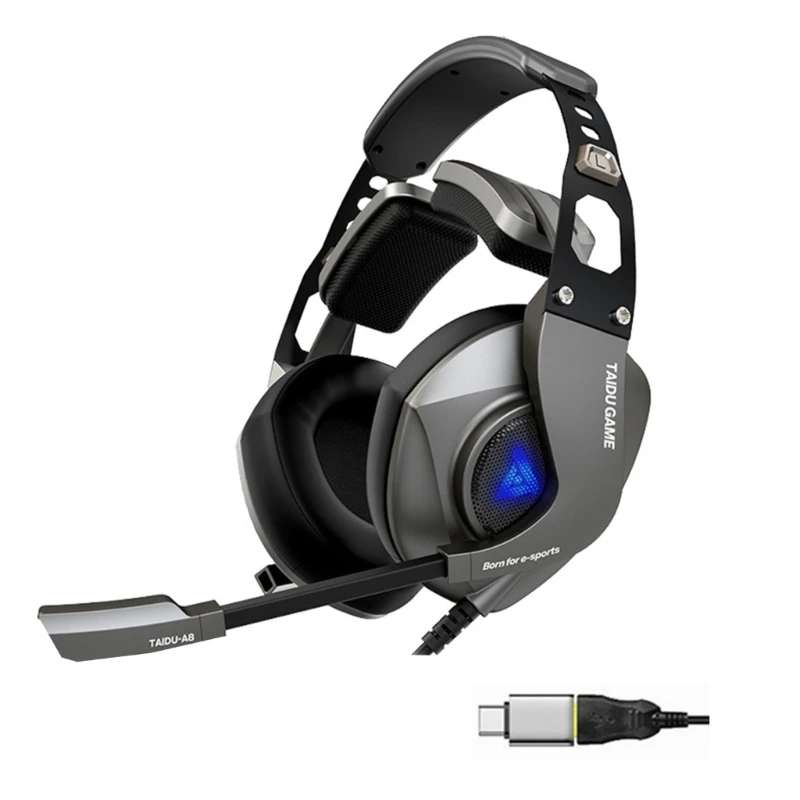 Adjustable Over Ear Headphones With Built In Microphone Noise Cancelling 7.1 Surround Sound Enhances Gaming