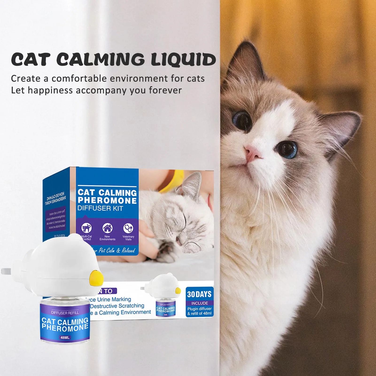 Effectively Cat Calming Diffuser Anxiety Relief Calming Diffuser Safe For Cats Of All Ages