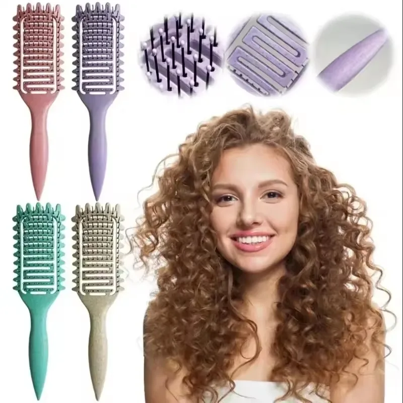 1 stücke Curl Definieren Styling Pinsel Hohl Wildschwein Borsten Entwirren Haar Pinsel Verwirrt Haar Kamm Gestaltung Definieren Locken Styling werkzeuge