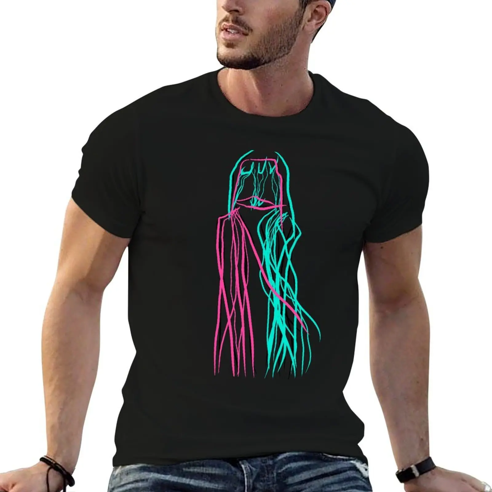 Neon Deadly Box Jellyfish Sting T-Shirt man t shirts graphic funny t shirts man t shirts for man slim fit T-shirt