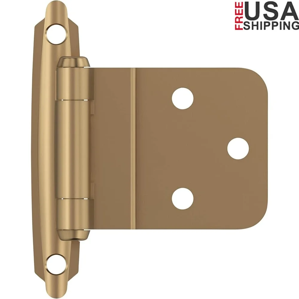 

Самозакрывающаяся петля для шкафа, вставка 3/8 дюйма, торцевое крепление, сверхпрочная стальная декоративная бронза цвета шампанского, упаковка из 2 шт. с монтажным оборудованием