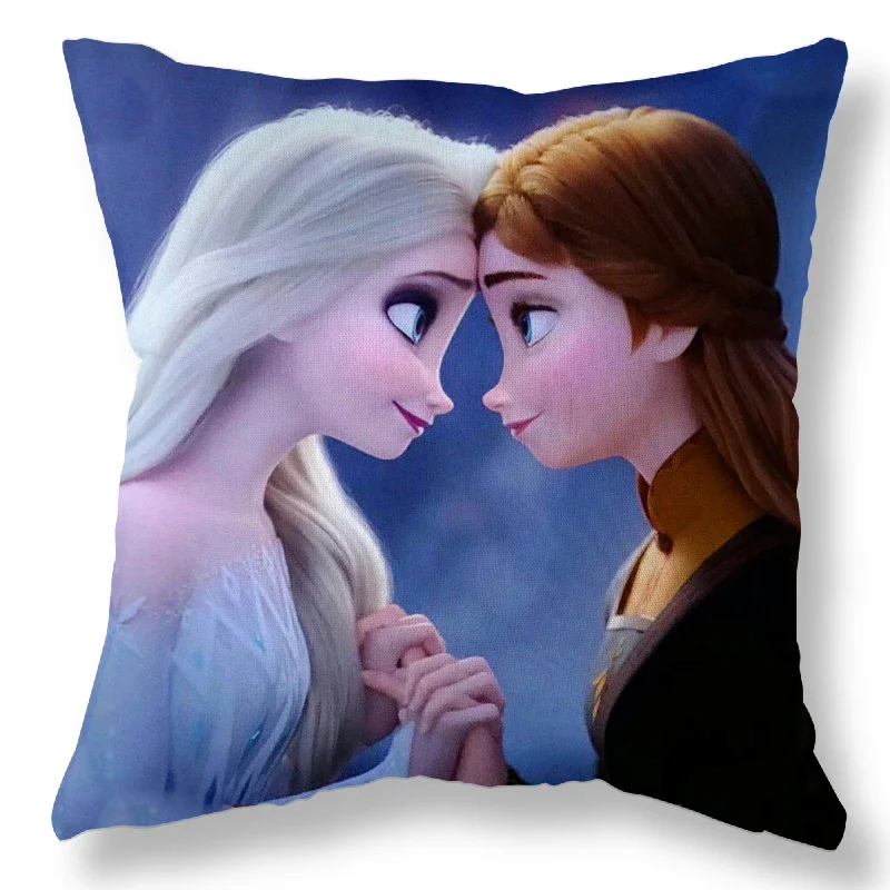 Disney-funda de almohada de Frozen y Elsa para niños y niñas, cubierta de cojín decorativa, 40x40, 45x45cm