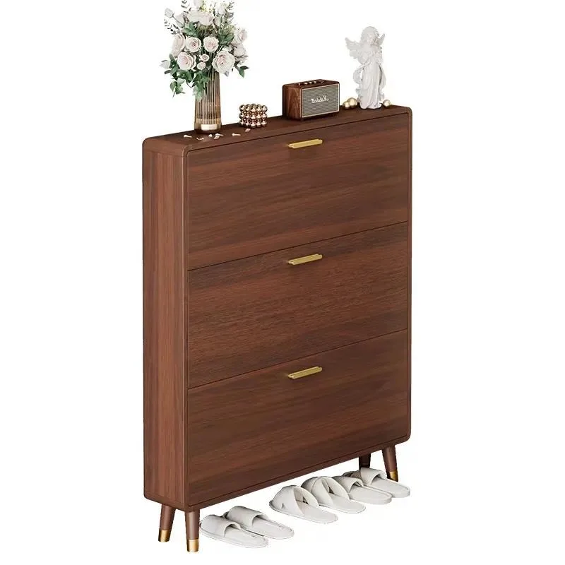Modern Luxury White Shoe Cabinet Indoor Storage Shelf with Drawers for Living Room Corridor Wholesale