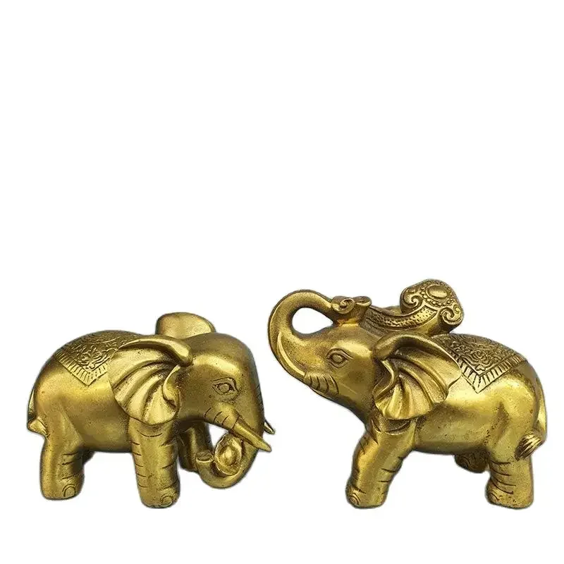 Exquisite brass elephant copper object, lucky elephant, wealth elephant, water absorption, good luck elephant, home crafts deco