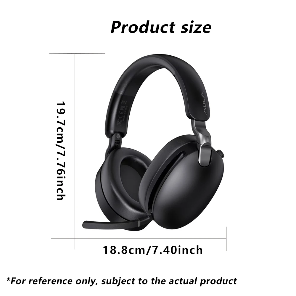 AULA A500 Hybride ANC draadloze hoofdtelefoon met 1000 mAh 2.4G/Bluetooth/bekabelde 3-modus verbinding Gaming-headset voor laptopcomputer