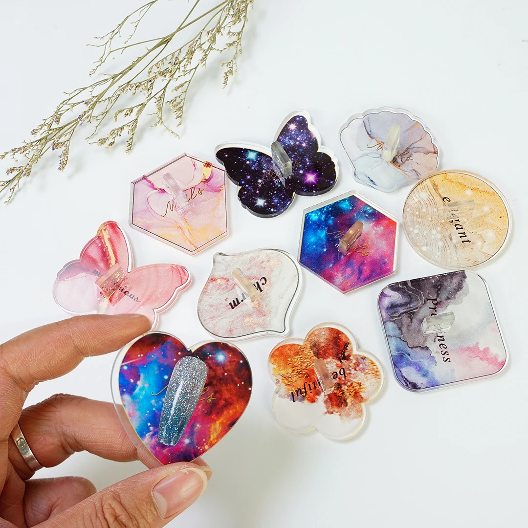 

Resin Agate Stone Nail Color Palette Nail Art Display Showing Shelf Board Mixing Drawing Paint Plate Manicure Nails Holder Tools