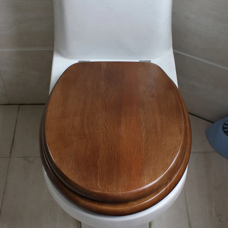 OUV Universal Thickened Ring Solid Wood Toilet Seat Cover