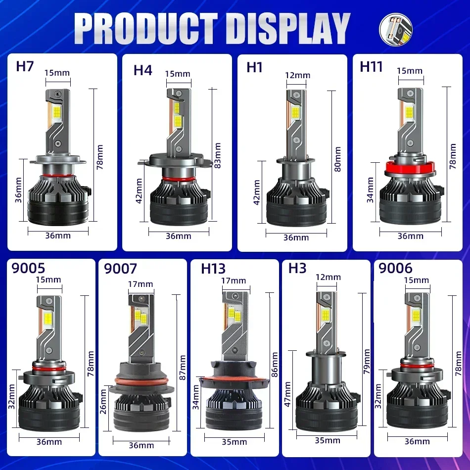 H7 H4 H11 LED Headlight 4000000LM 3200W High Power Canbus H1 H8 9005 HB3 9006 HB4 9012 HIR2 Lamp 6000K Car Light 12V