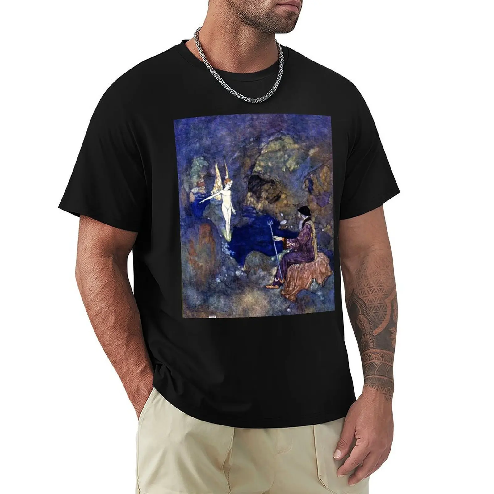 Ariel and Prospero - The Tempest - Edmund Dulac T-Shirt Modern Style Print T-Shirt