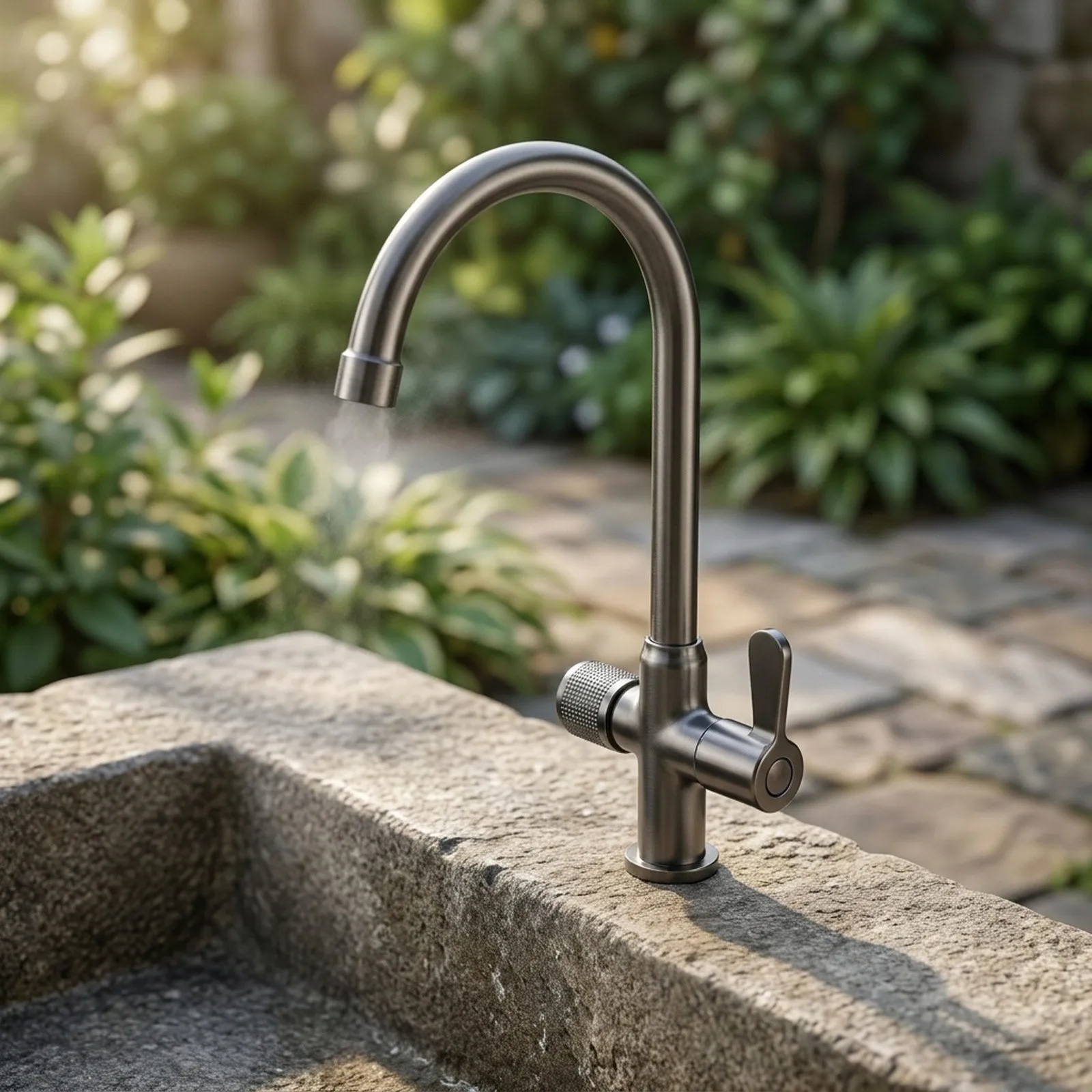 Rotatable Dual Control Outdoor Faucet with Extended Spout and G1/2 Thread Compatibility for Garden Sink and Irrigation Systems