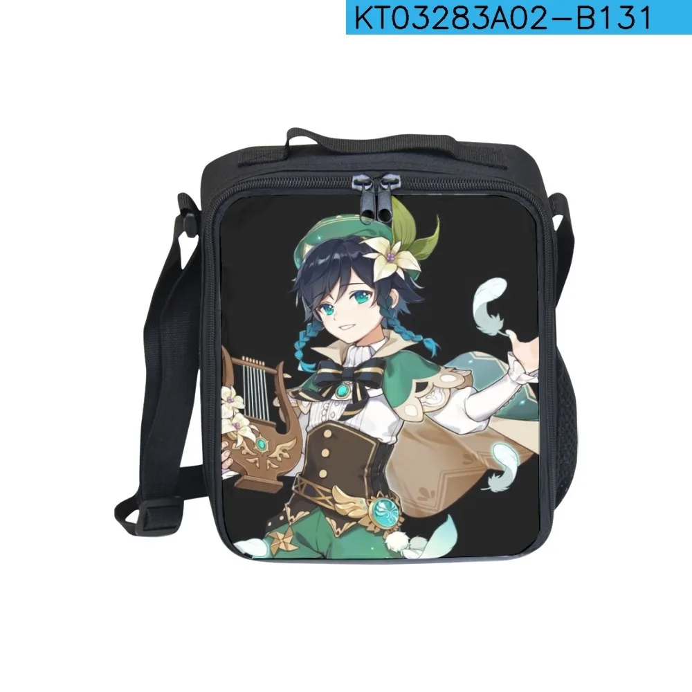 Trendy Crossbody Game Genshin Impact Lunchbox Thermal insulation Food Lunch Bag 3D Printed Picnic Insulated Handbags Ice Bags