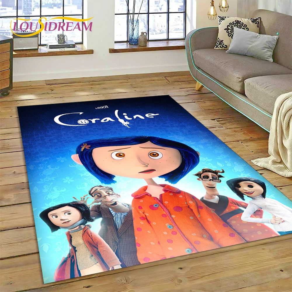 27 Style Coraline Secret Door Cartoon Horror Carpet Rug for Bedroom Living Room Home Sofa Decoration,kids Large Decor Floor Mat