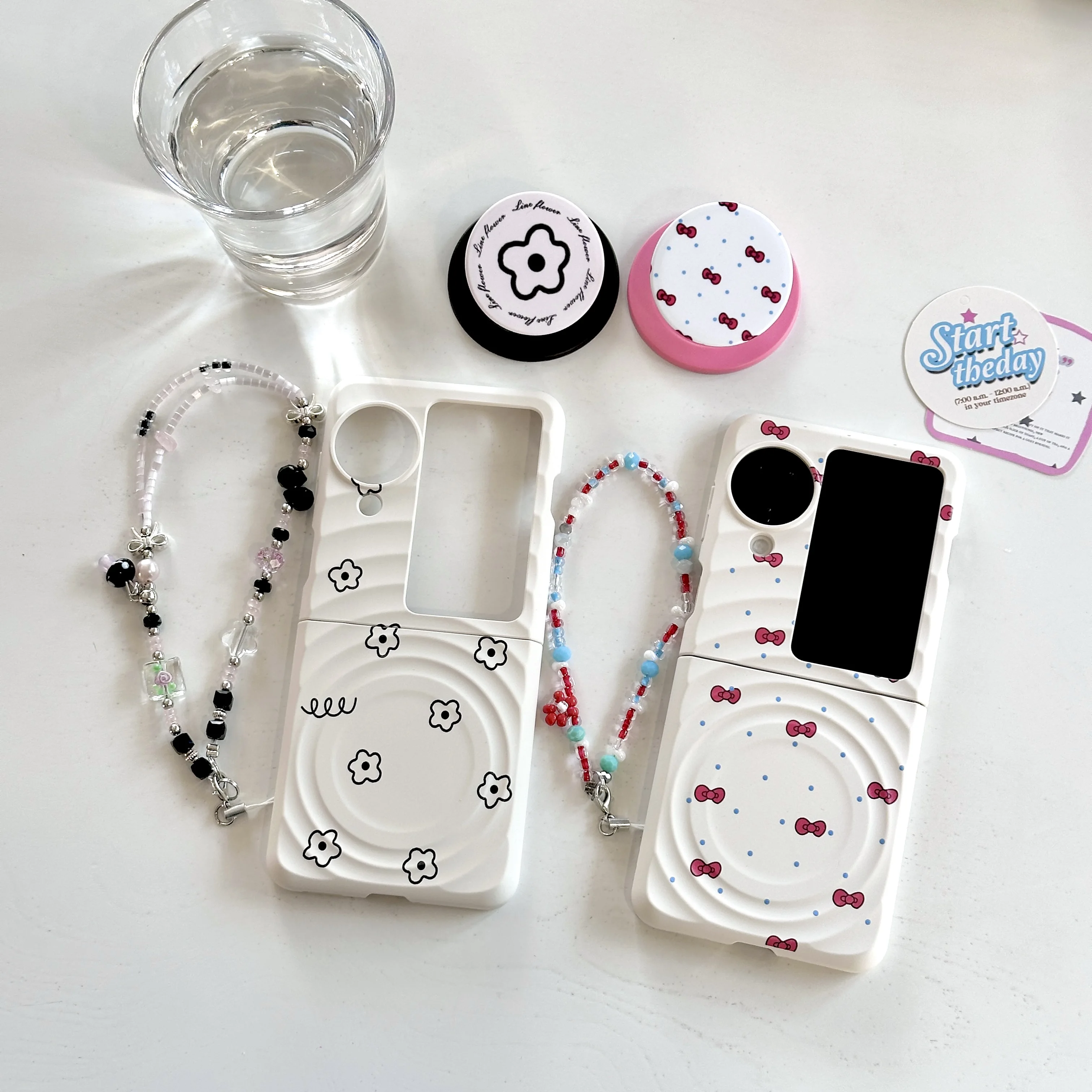 

Back Cover For Oppo Find N3 Flip Case Flower Red Bowknot Magnetic Attraction Bracket Bracelet Chain Shockproof Phone Case