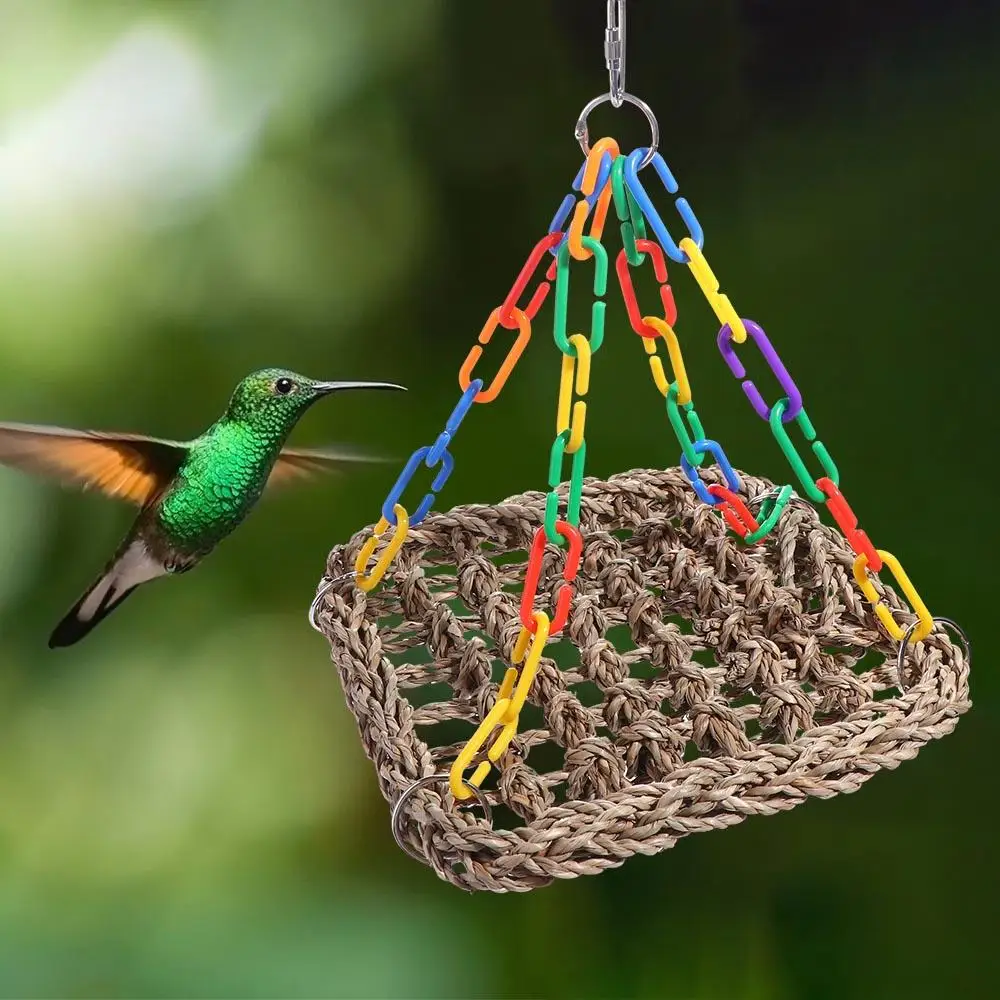 1 Pc Colorful Lightweight Parrot Hammock Foldable Bite Resistant Bird Perch Swing Outdoor Garden Small Bird Sleeping Toy