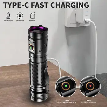 60W 365nm 黑光紫外線手電筒,附6顆LED燈,可用作隱形墨水筆,用於檢測貓狗尿液、金錢等,並發出螢光。 10 最佳銷售 365奈米紫外光 - №6