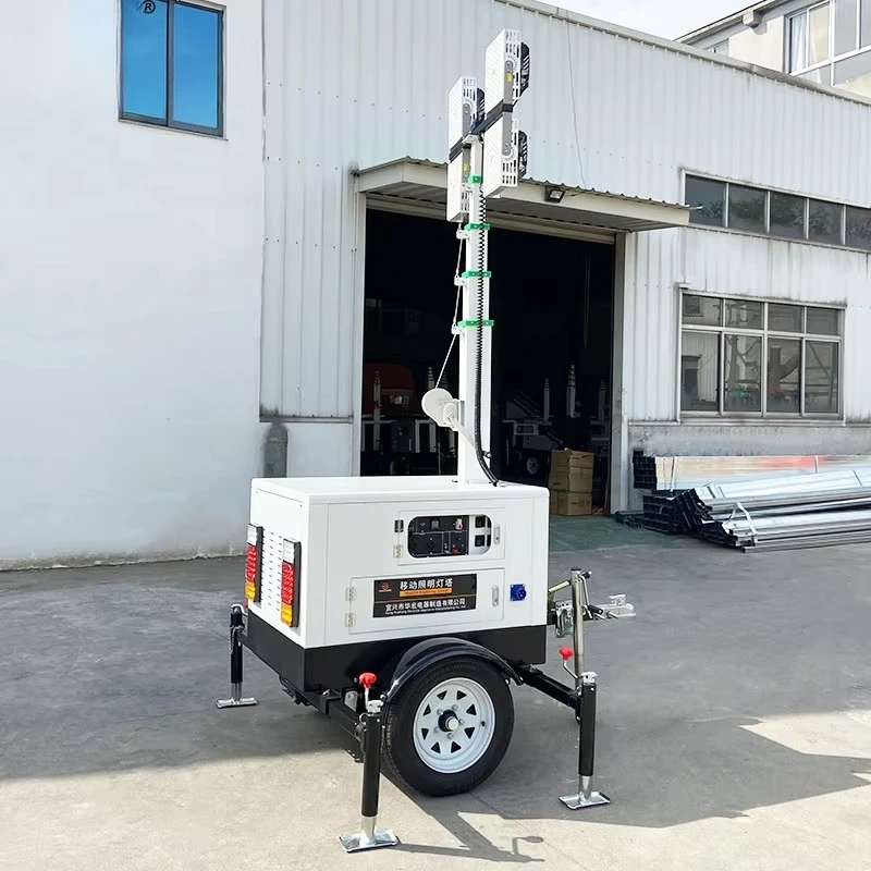 Diesel Lighting Tower Low Fuel Consumption 4pcs High Bright LED Lamps Mining Site All Night Continuous Illumination Machine view 5