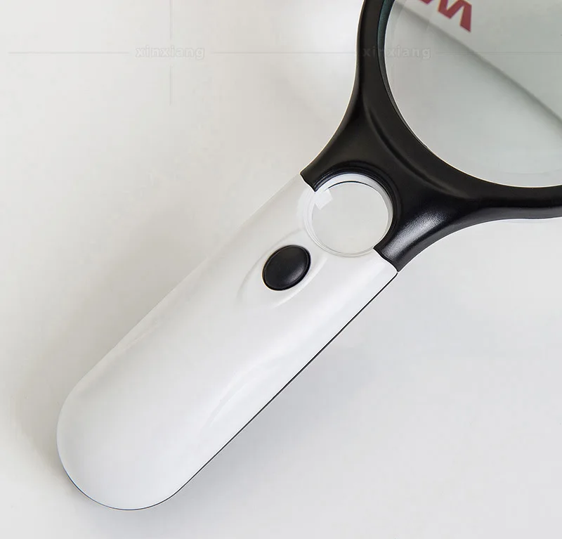 Lupa iluminada de mano 3X 45X con lentes duales, 3 luces LED para lectura, identificación, lupa de joyería