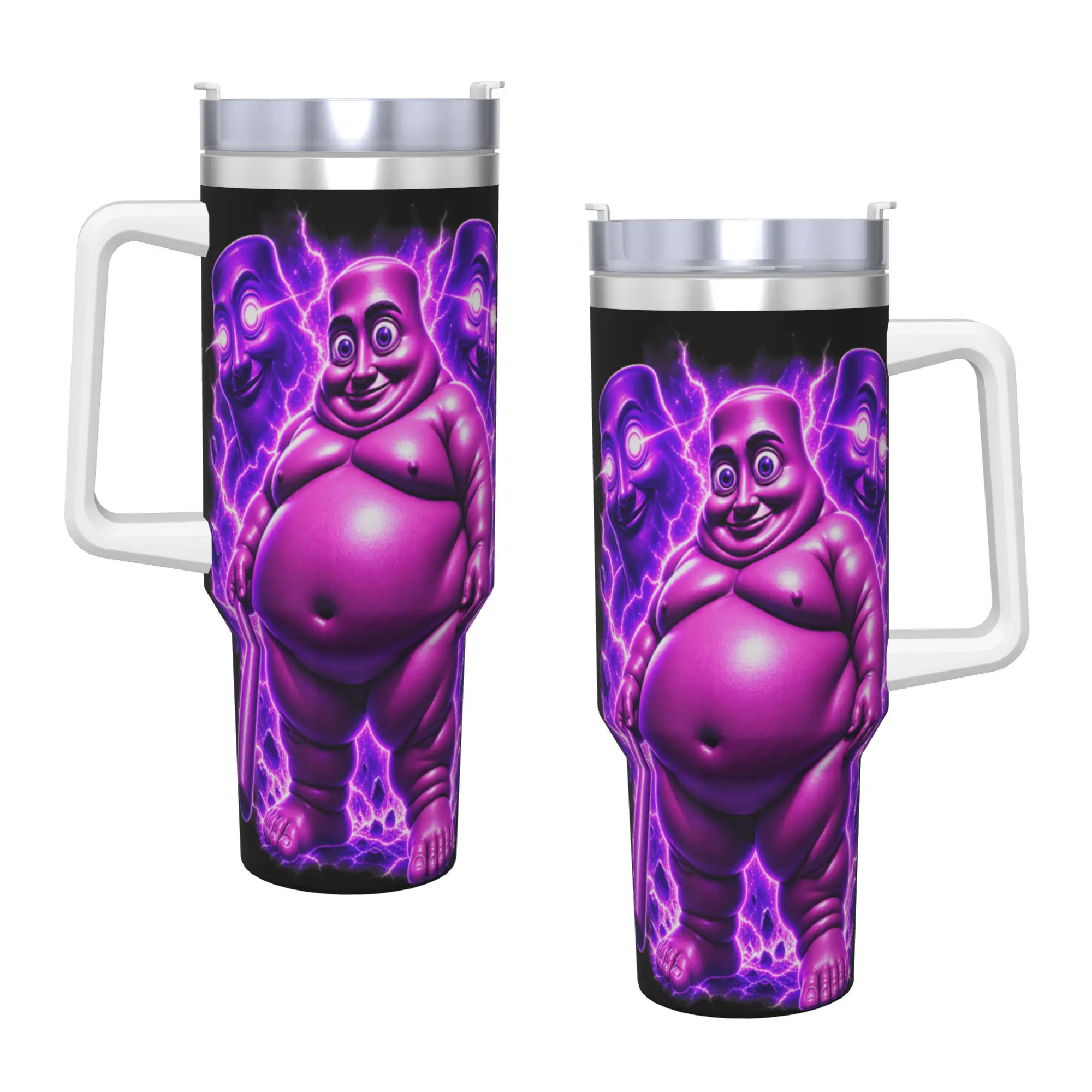 Fat Tung Sahur Meme Brainrot Unhinged Laser Beam Eyes Tumbler Cold and Hot Water Bottle Insulated Stainless Steel Thermal Mug