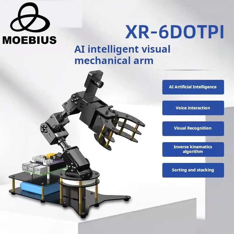 1.5Kg Belasting 6 Dof Robotarm Raspberry Pi Ai Visuele Herkenning Python Programmering Stem Robot Manipulator Klauw