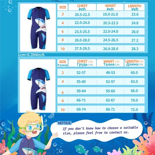 Imagen 2 del producto Trajes de neopreno cortos para niños, traje de neopreno juvenil de 2mm, traje de baño para niños pequeños, aeróbic acuático, natación, buceo, surf