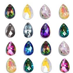 8pcs 13x22mm Austrian Crystal Pendants Waterdrop AB Color Shiny Crystal Charms for Jewelry Making DIY Gorgeous Necklace Earrings
