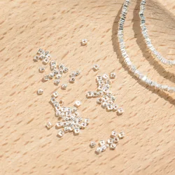 1g(about80pcs)/Lot 925 Sterling Silver Square Geometric Loose Beads 1.7mm Small Beading Necklace Bracelets Spacers DIY Jewelrys