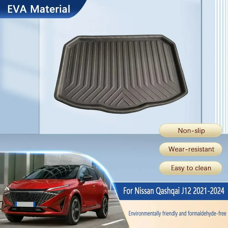 

Car Trunk Protection Pad For Nissan Qashqai Dualis J12 2021~2024 Anti-wear Mat Cargo Area Cover Boot Rugs Auto Accessories Liner