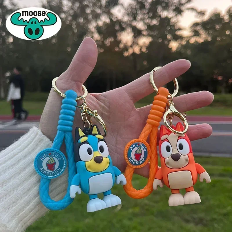 New Cartoon Bluey Family Doll Creative Car Chain Keychain Bag Pendant Couple Exquisitesmall Gift Children Backpack Pendant Gifts