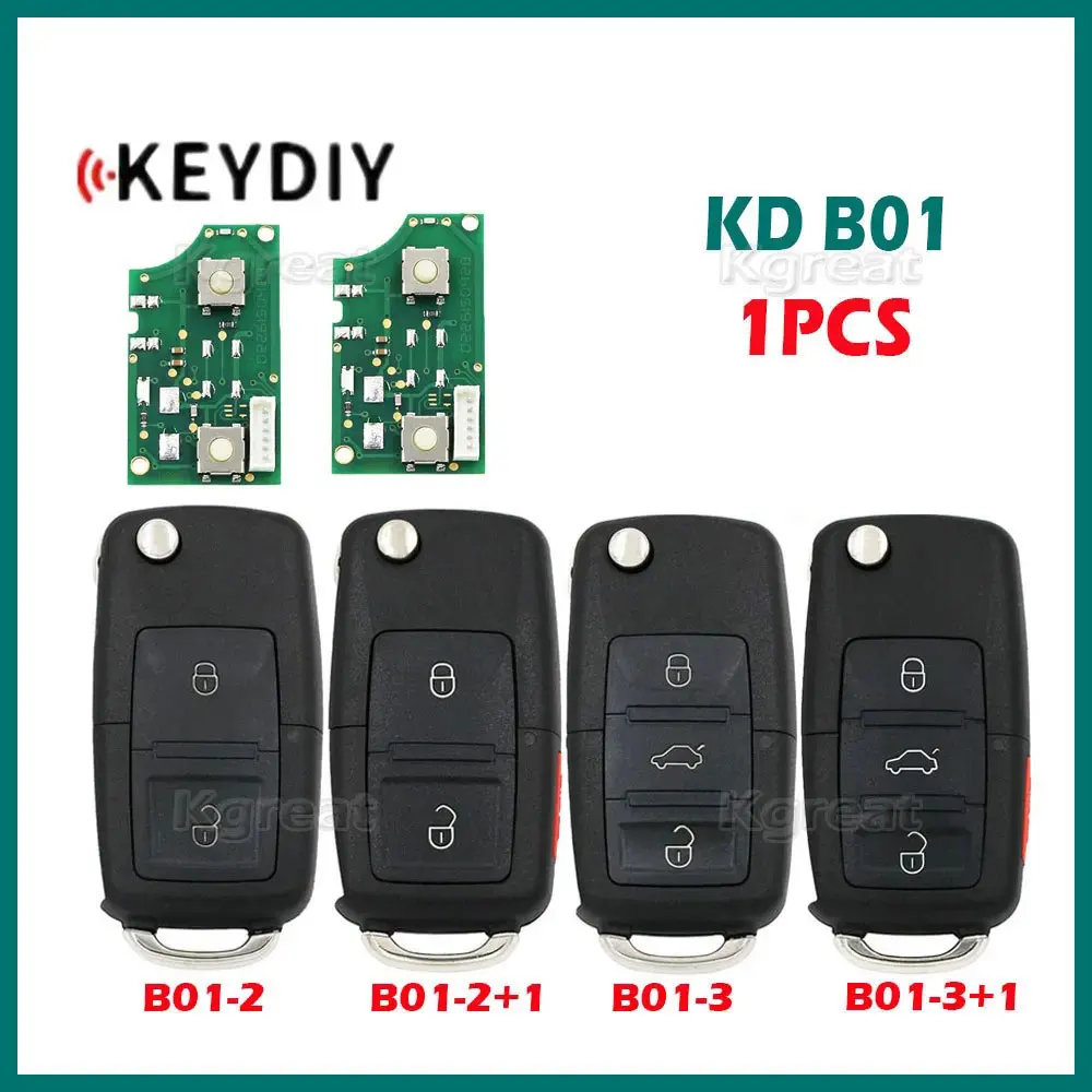 KEYDIY-chave universal do carro do controle remoto de KD, série B, B01-2, B01-2 + 1, B01-3, B01-3 + 1, para VW, KD-X2, KD900, KD900 +, Mini KD, URG200, 1PC