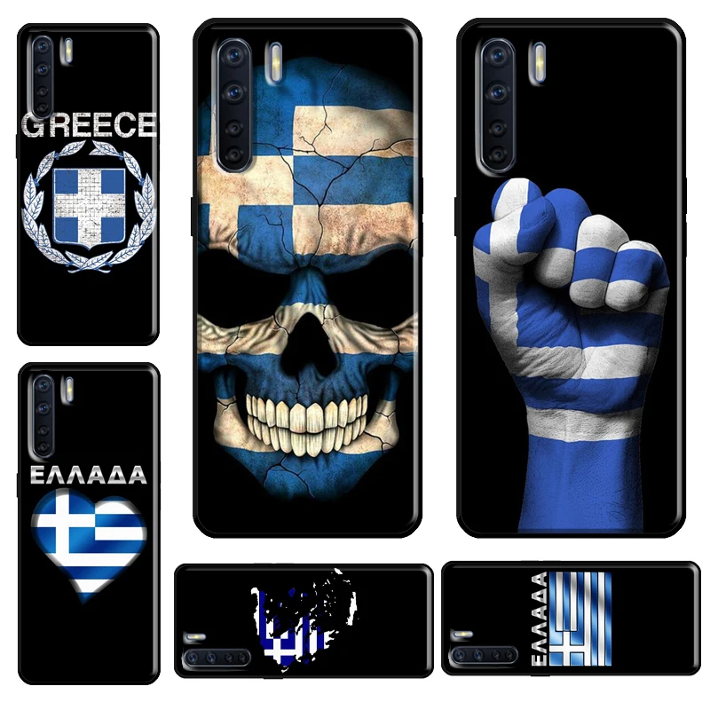 Greece Greek Flag Case For OPPO A78 A76 A96 A54 A74 A94 A5 A9 A31 A53 A15 A16 A17 A52 A72 A91 A93 A77 A57s