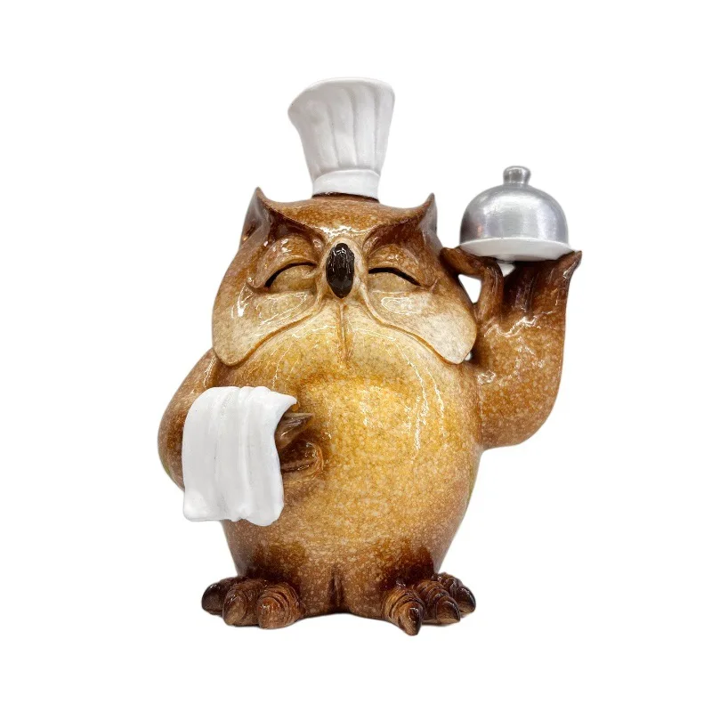 Creative Cartoon Owl Doll Statue Resin Owl Chef Doctor Painter Firefighter Teacher Cute Sculpture Home Decoration Desk Ornament