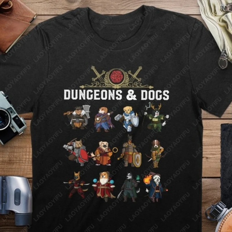 

Хлопковая рубашка Dungeons and Dogs для мужчин и женщин, подарок в стиле DND, хипстерская одежда для фанатов D&D, настольная футболка D20 Dice RPG Dragons Dragons Gamers