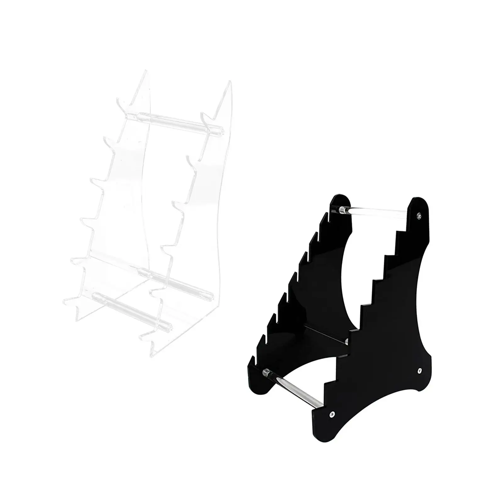 Samurai Sword Stand Pocket Knives Tanto Table Decoration Acrylic Outdoor Organizer Desktop 6 Slot Stair Style Knives Stand Rack