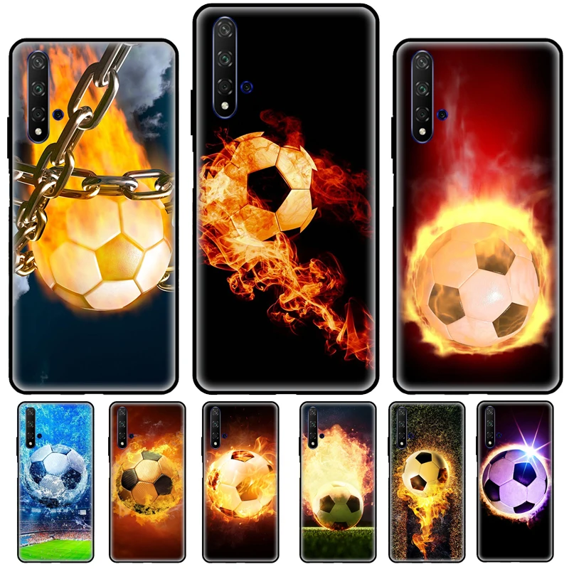 Ball Fire Football For Huawei Y7A Y5P Y6P 2020 Y3 Y5 Y6 Y9 Y7 Prime 2018 2017 2019 Nova 2 Z 3 5T Phone Case