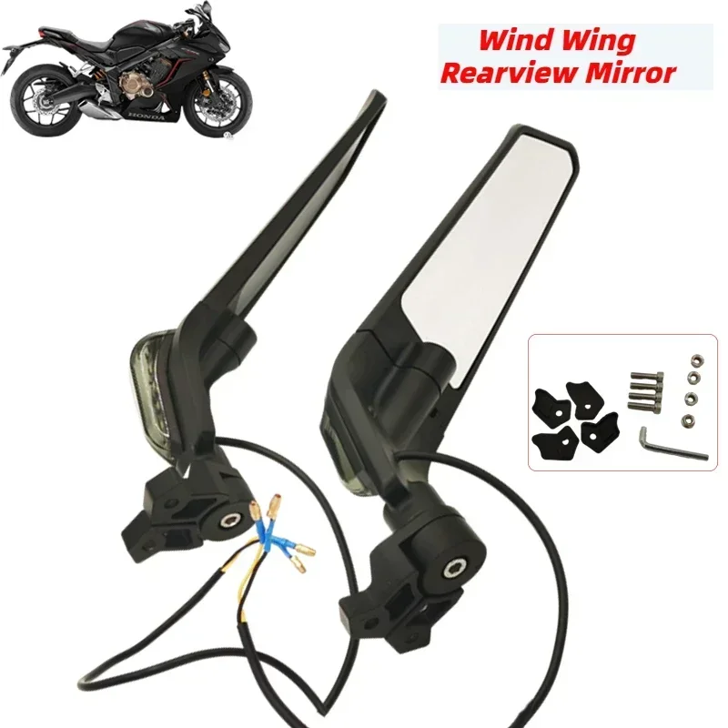 

Wind Wing Rearview Mirror For Aprilia GPR250R APR250 RS125 RS250 RS4 125 RSV4 1100 Factory Moto Rear view Mirrors With Light RS