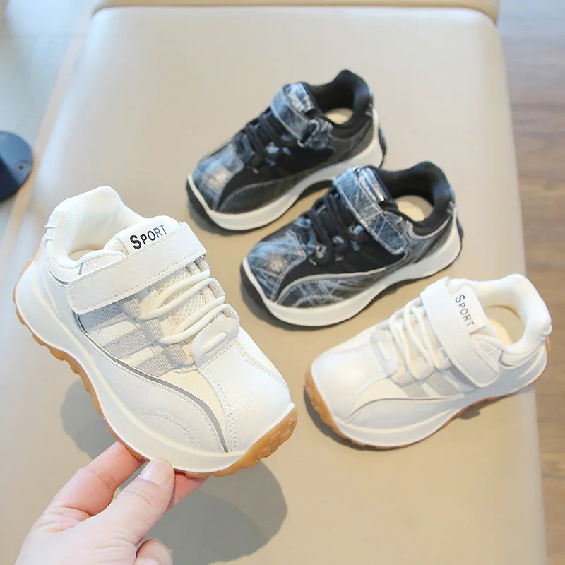 Breathable Thick-soled Dad Sneakers Kids Spring Autumn Soft Non-slip Sports Shoes Boys Girls Lightweight Comfortable Children